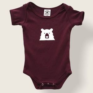 North Standard Trading Post Maroon Bear Graphic Onesie 6-12M